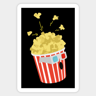 Funny Popcorn | Vintage Retro | 3d Glasses Sticker